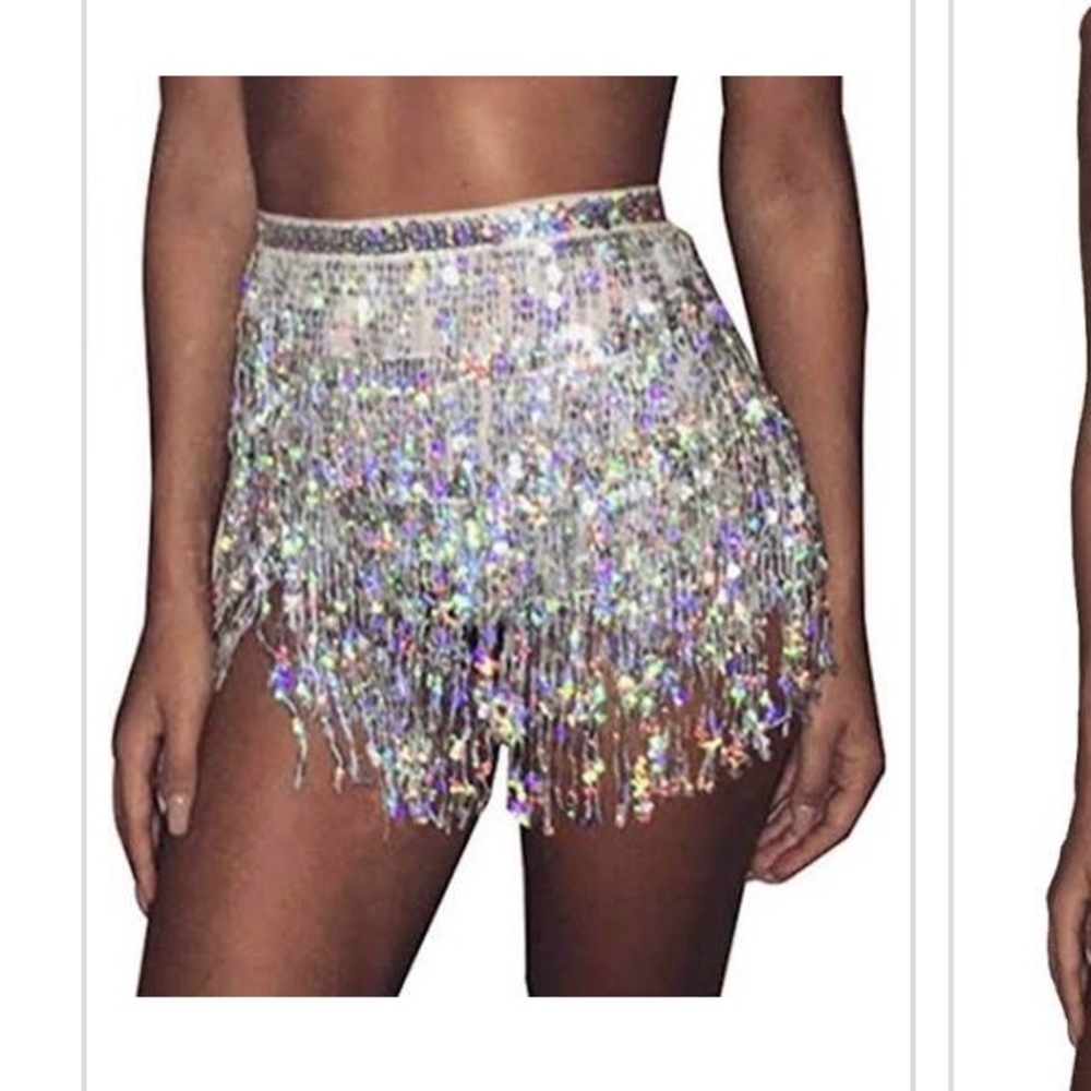 Tinsel silver glitter skirt